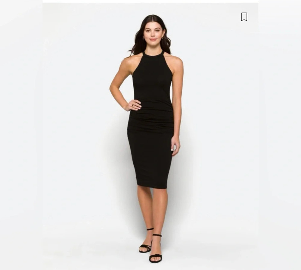Michael Stars Haillie knit midi black dress size medium